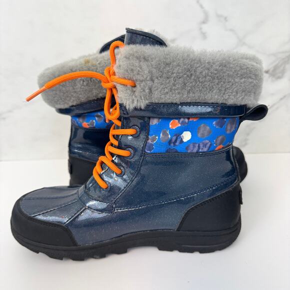 UGG Big Kids Butte II Boots Size 5 Style 1005581 Winter Waterproof Lined Blue - Picture 3 of 12